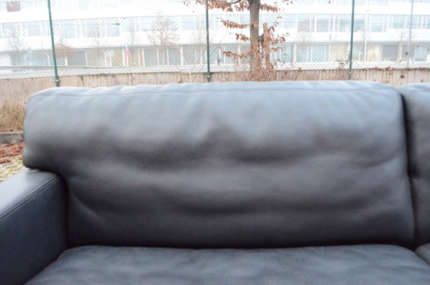 Vintage Swiss DS 17 Black Leather Sofa from de Sede, 1990s-UF-807622