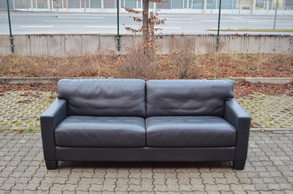 Vintage Swiss DS 17 Black Leather Sofa from de Sede, 1990s-UF-807622