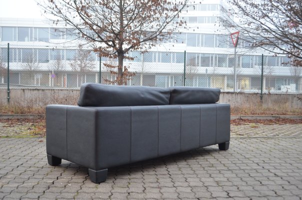 Vintage Swiss DS 17 Black Leather Sofa from de Sede, 1990s-UF-807622