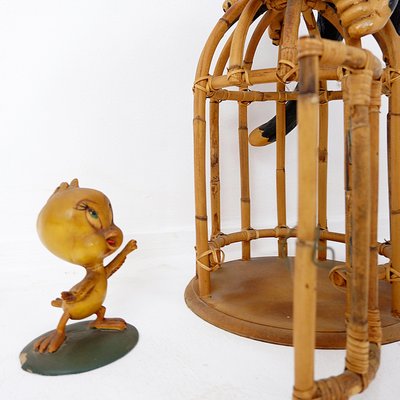 Vintage Sylvester & Tweety Looney Tunes Bird Cage-NYF-2018808