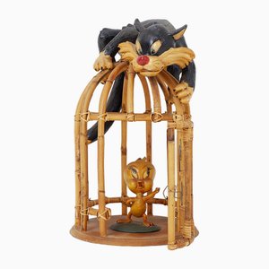 Vintage Sylvester & Tweety Looney Tunes Bird Cage-NYF-2018808