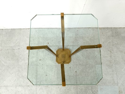 Vintage T18 Glass and Brass Side Tables by Peter Ghyczy, 1970s, Set of 4-IRH-1819309