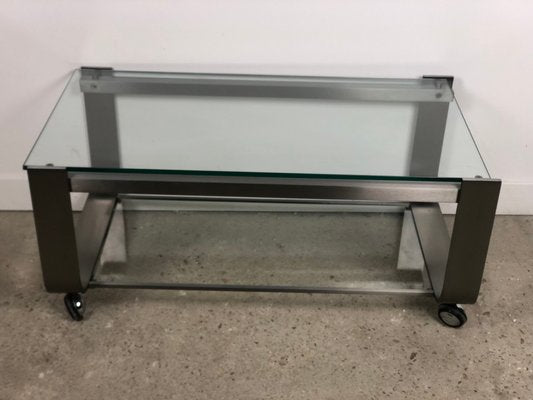 Vintage Table in Brushed Chrome and Aluminum, 1970-RWZ-1393268