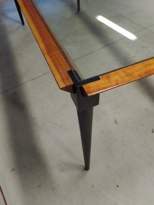 Vintage Table in Cherry and Glass, 1950s-OEC-1765626