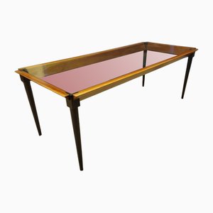 Vintage Table in Cherry and Glass, 1950s-OEC-1765626