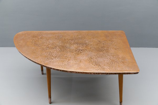 Vintage Table in Copper and Wood, 1950s-KQB-1740953