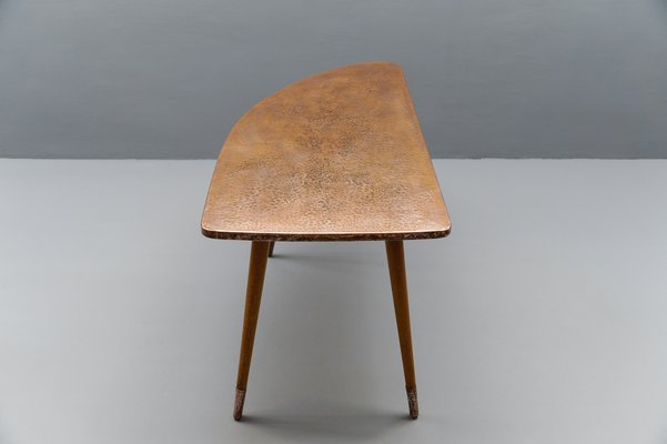 Vintage Table in Copper and Wood, 1950s-KQB-1740953