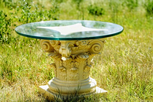 Vintage Table in Glass and Ceramic-PTH-1335666