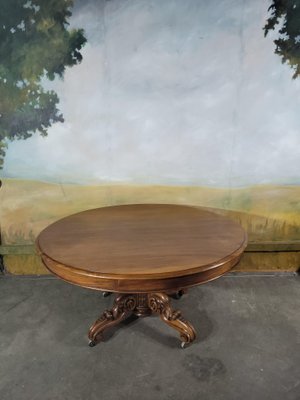 Vintage Table in Walnut with Central Leg-GBA-2016432