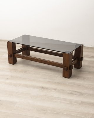 Vintage Table in Wood and Glass, 1960s-IUC-1723088