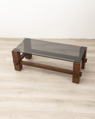 Vintage Table in Wood and Glass, 1960s-IUC-1723088