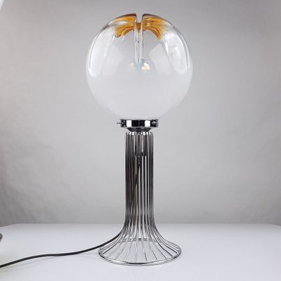 Vintage Table Lamp Chrome & Glass from Mazzega, 1960s-FUP-1799172