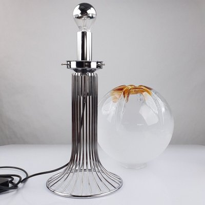 Vintage Table Lamp Chrome & Glass from Mazzega, 1960s-FUP-1799172