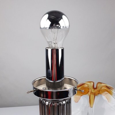 Vintage Table Lamp Chrome & Glass from Mazzega, 1960s-FUP-1799172