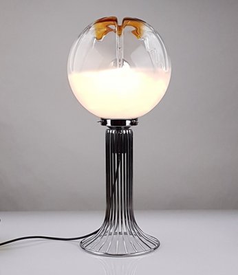 Vintage Table Lamp Chrome & Glass from Mazzega, 1960s-FUP-1799172