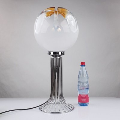 Vintage Table Lamp Chrome & Glass from Mazzega, 1960s-FUP-1799172