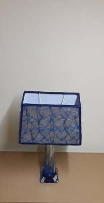 Vintage Table Lamp in Azure Crystal Glass from Val St Lambert, 1970s-HOI-1432028