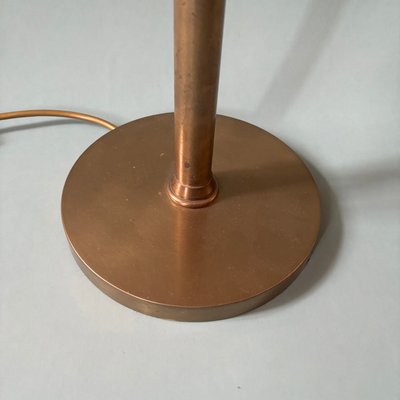 Vintage Table Lamp in Brass & White Glass Shade-ALF-2033526