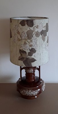 Vintage Table Lamp in Brown Glassier Ceramic, 1980s-HOI-1340736