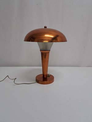 Vintage Table Lamp in Copper and Glass by Jean Perzel, 1920s-FDH-2016422