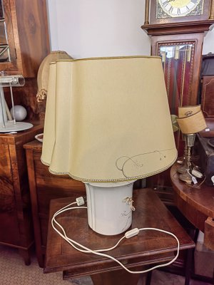 Vintage Table Lamp in Hand Painted Ceramic and Brass, Italy, 1950s-ZFY-1695133