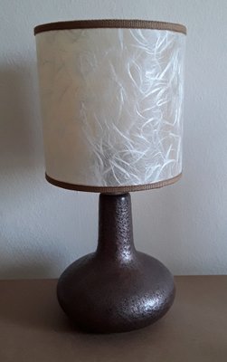 Vintage Table Lamp with Copper Shimmering Ceramic Foot, 1970s-HOI-1382283