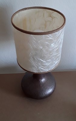 Vintage Table Lamp with Copper Shimmering Ceramic Foot, 1970s-HOI-1382283