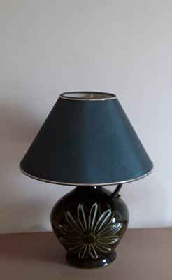 Vintage Table Lamp with Green Glazed Ceramic Base, 1970s-HOI-1399158