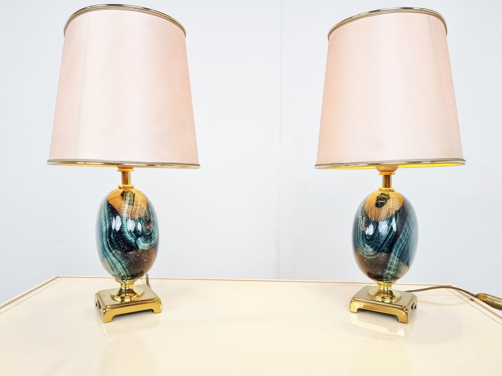 Vintage Table Lamps from Maison Le Dauphin, 1970s, Set of 2