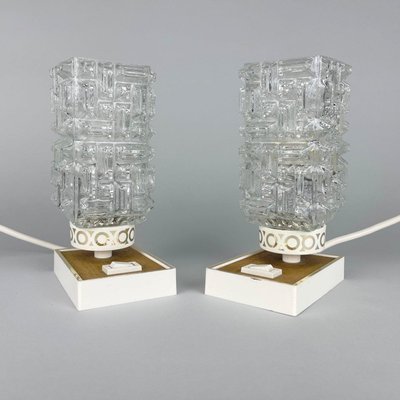 Vintage Table Lamps in Glass, 1960s, Set of 2-TZ-1383603