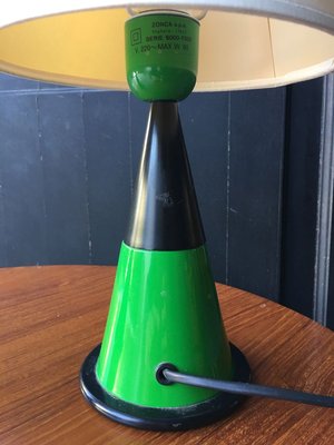 Vintage Table Lamps with Green Conical Shapes from Zonca, Set of 2-GGK-784534