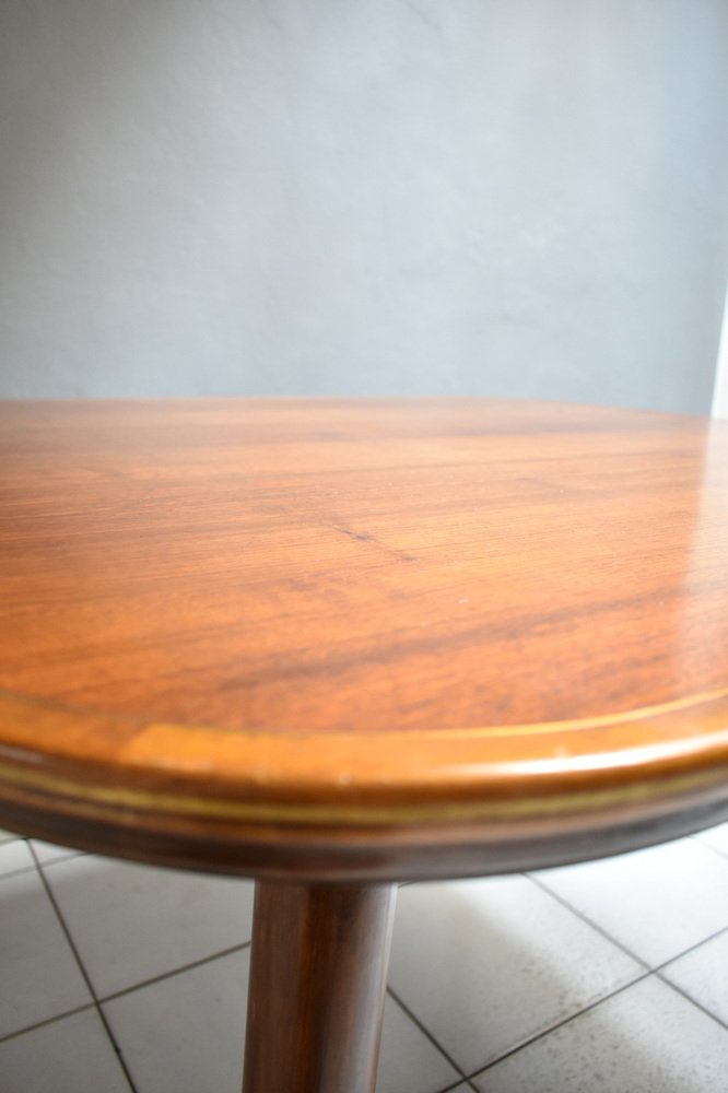 Vintage Table with Brass Feet and Edging, 1950s