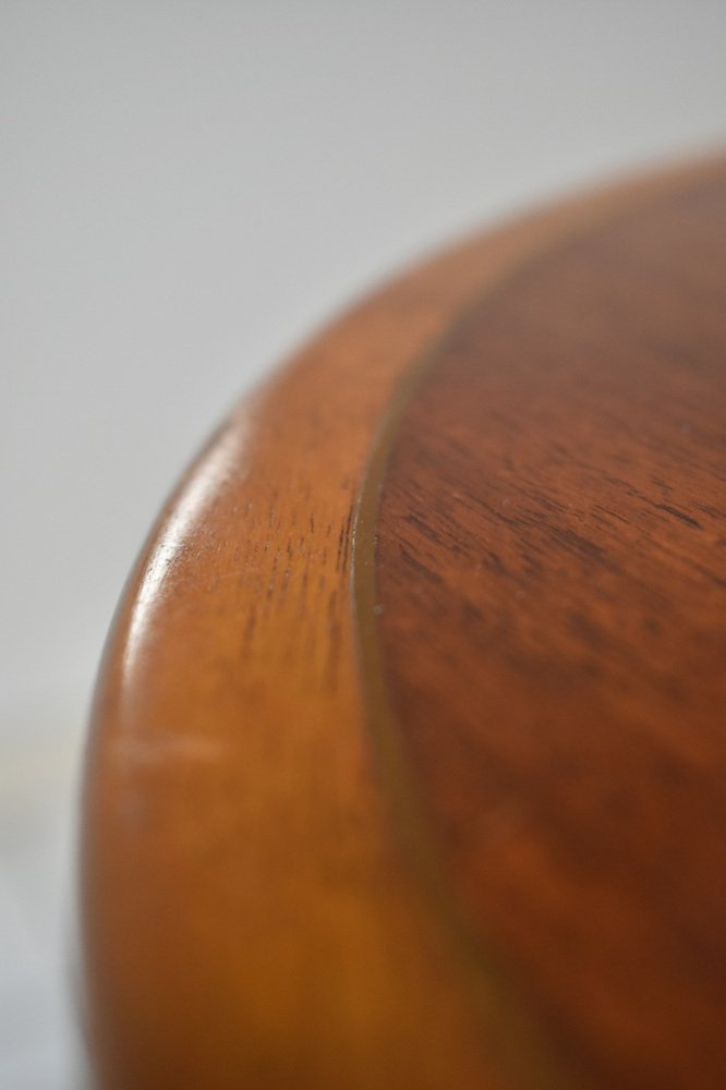 Vintage Table with Brass Feet and Edging, 1950s