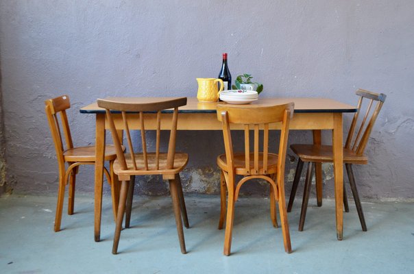 Vintage Table with Compass Feet-AIU-965083