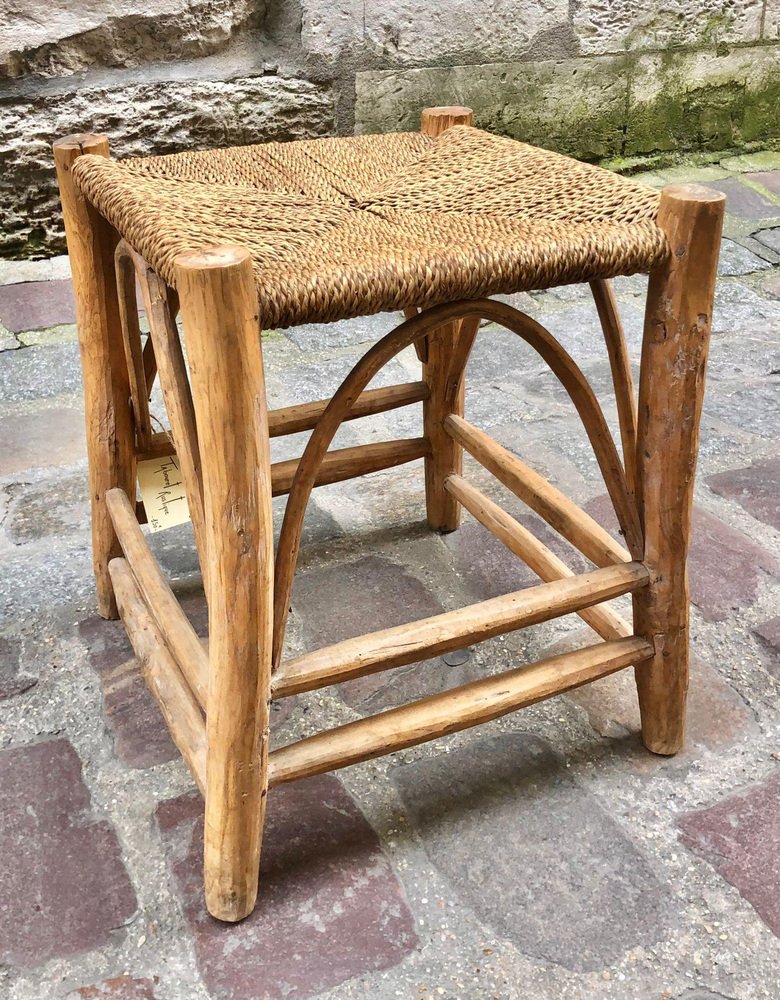 Vintage Tan Rustic Stool