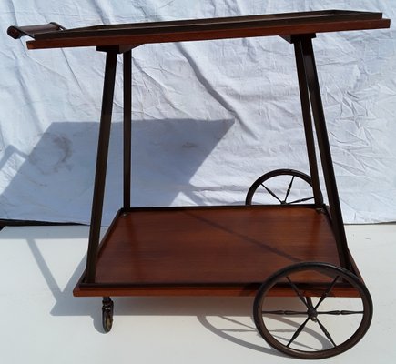 Vintage Teak and Brass Tea Trolley, 1960s-HOI-712616