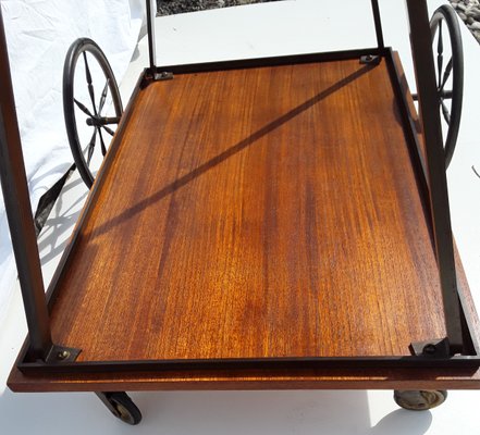 Vintage Teak and Brass Tea Trolley, 1960s-HOI-712616