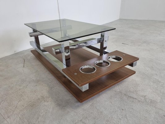 Vintage Teak and Chrome Coffee Table, 1960s-IRH-1342909