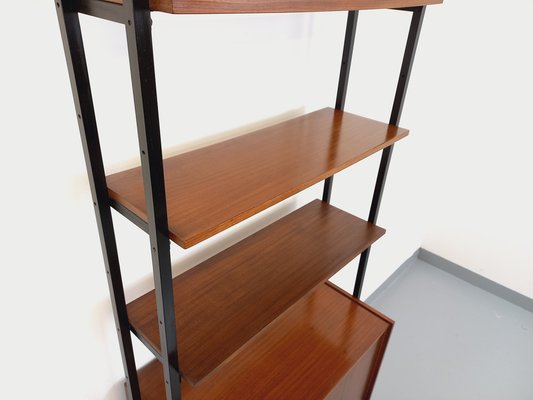 Vintage Teak and Metal Shelving Unit, 1960s-AHO-1811799