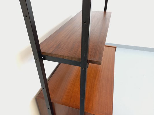 Vintage Teak and Metal Shelving Unit, 1960s-AHO-1811799