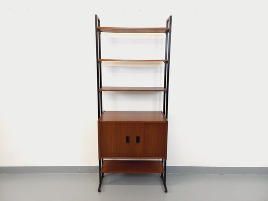 Vintage Teak and Metal Shelving Unit, 1960s-AHO-1811799