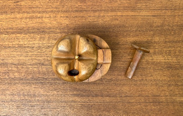 Vintage Teak Apple Shaped Secret Box, 1970s-UAH-1342037