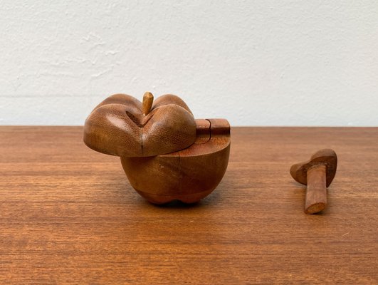 Vintage Teak Apple Shaped Secret Box, 1970s-UAH-1342037