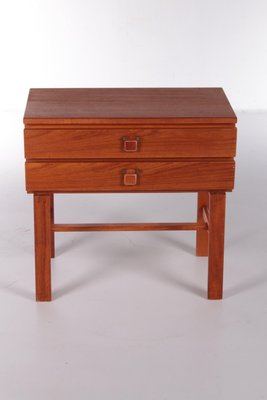 Vintage Teak Chest of Drawers with Leather Handles by Fröseke Nybrofabrik, 1970s-EZZ-1143680