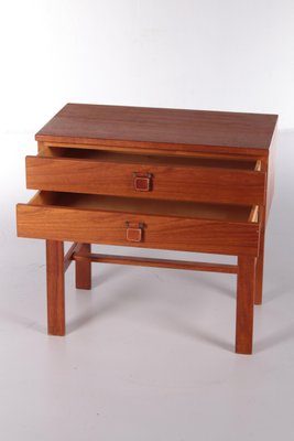 Vintage Teak Chest of Drawers with Leather Handles by Fröseke Nybrofabrik, 1970s-EZZ-1143680