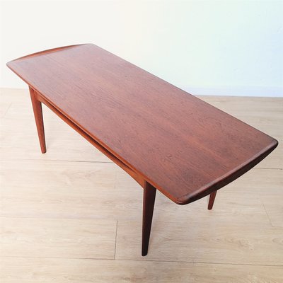 Vintage Teak Coffee Table by Tove & Edvard Kindt, 1950s-WK-2016125