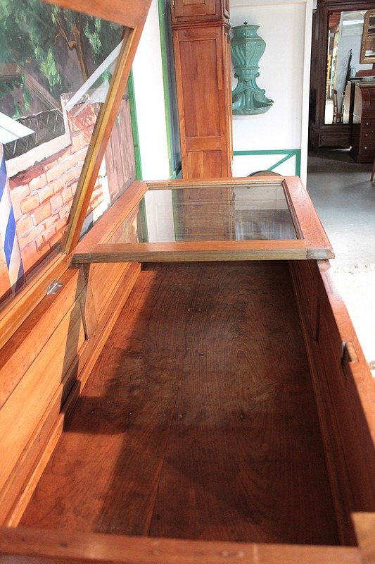 Vintage Teak Commercial Display Counter