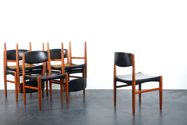 Vintage Teak Dining Chairs from Glostrup Denmark, 1960s, Set of 6-CIP-1033036