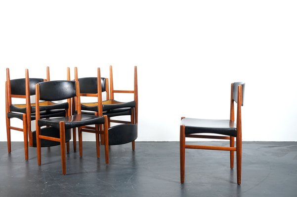 Vintage Teak Dining Chairs from Glostrup Denmark, 1960s, Set of 6-CIP-1033036