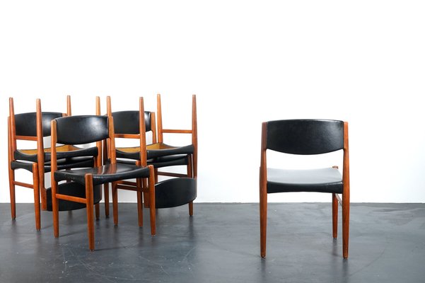 Vintage Teak Dining Chairs from Glostrup Denmark, 1960s, Set of 6-CIP-1033036